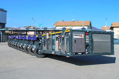 The self-propelled modular transporter will be used to transport heavy loads in an autonomous way.
