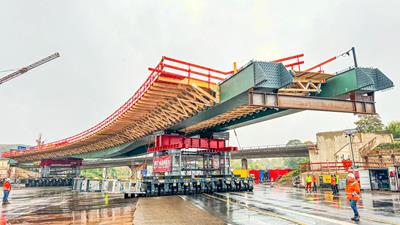 Millimetre work with new 450-tonne bridge