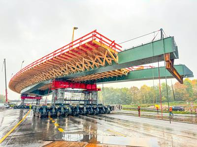 Millimetre work with new 450-tonne bridge